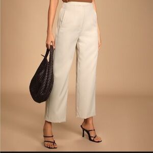 NWT High-waisted Wide Leg Trouser Pant, Beige
